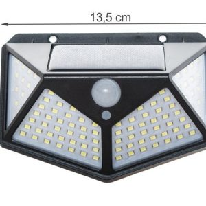 Solarna svetilka 100 LED diod s senzorjem z zapisanimi dimenzijami