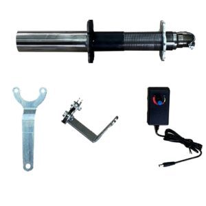 planetarni motor za odojka s ključem, nosilcem in adapterjem ki ima na sebi regulator hitrosti