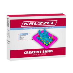 Pakiranje kreativnega peska Kruzzel s peskovnikom in kalupi za oblikovanje